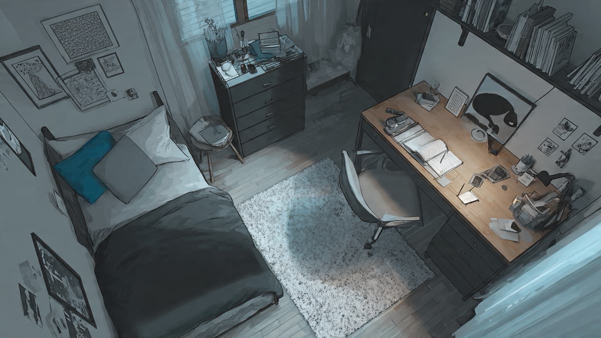 Desk layout with blocked chair movement