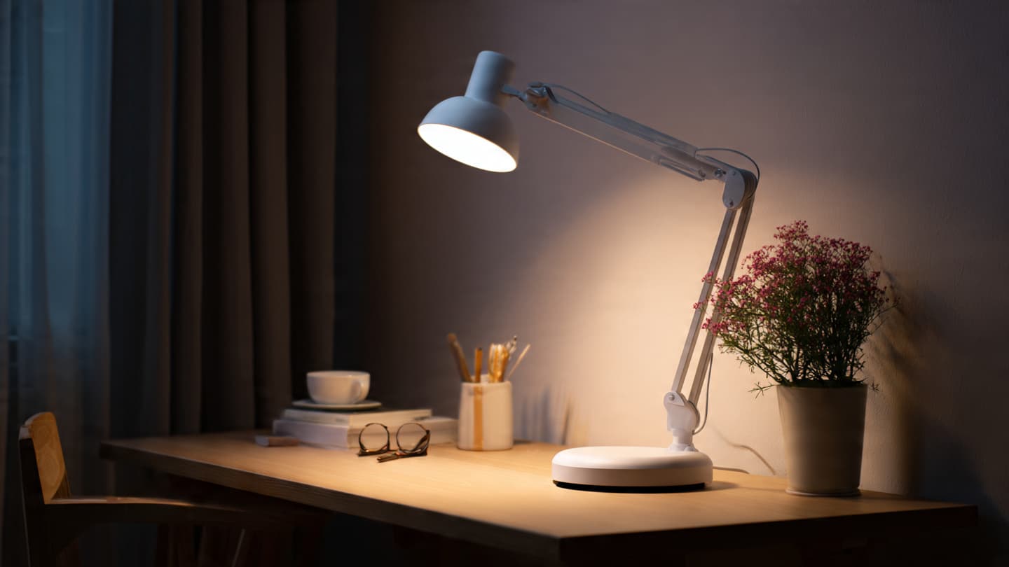 Comparison of warm and cool color temperature desk lighting