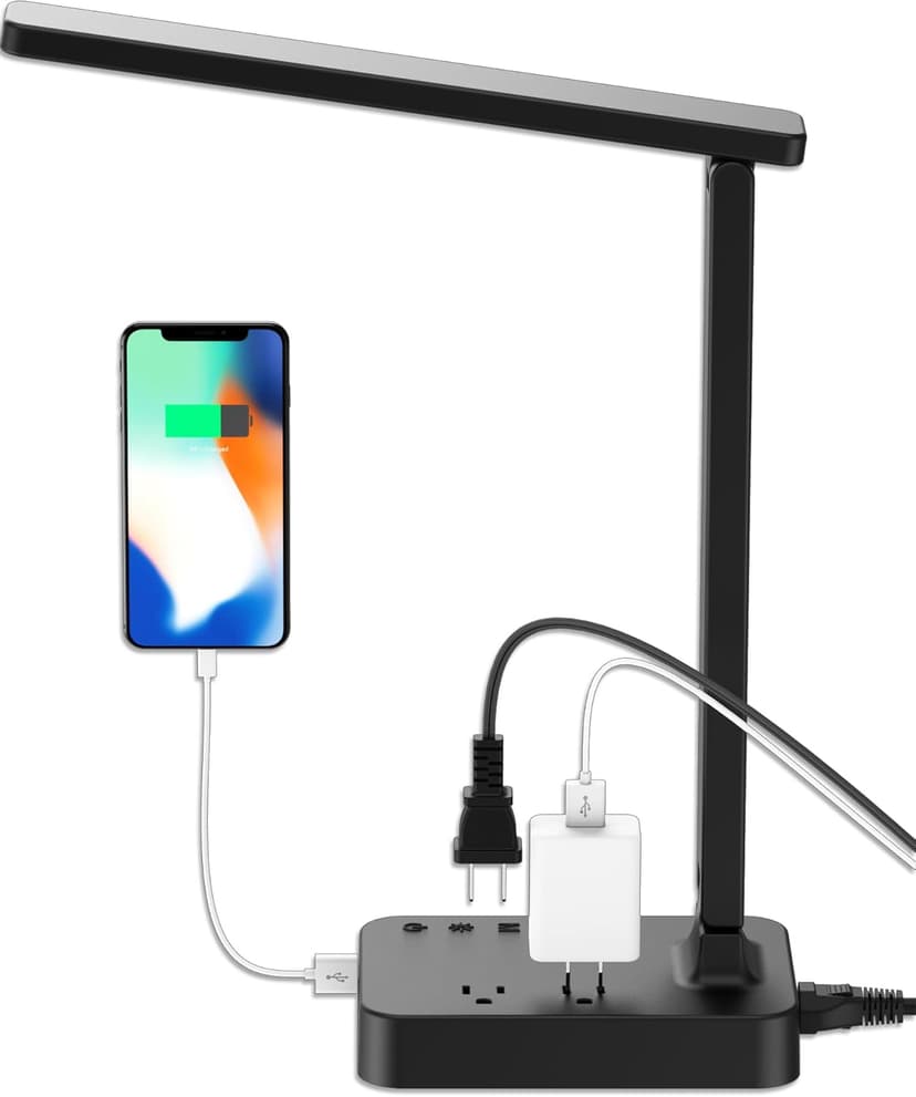 Desk Lamp with integrated charging and usb port.