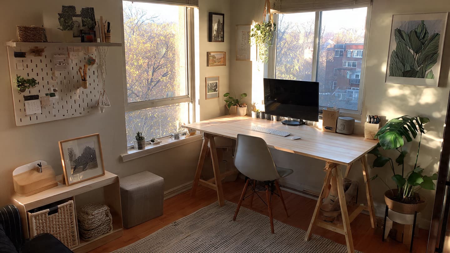 Home office desk layout