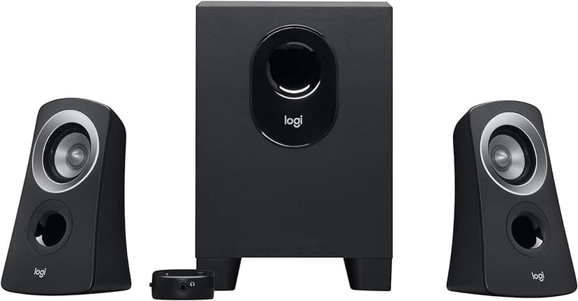 Black Logitech Speaker System with SubWoofer