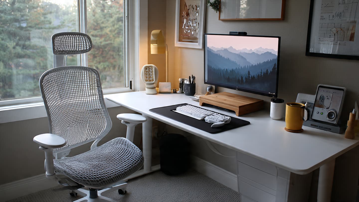 Minimal White Desk Setup 5