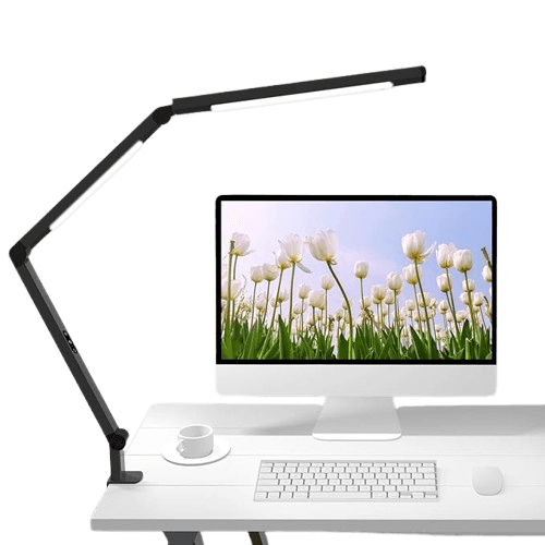 LED Desk Lamp with Clamp, Architect Desk Lamp with Dual Light and Adjustable Swing
