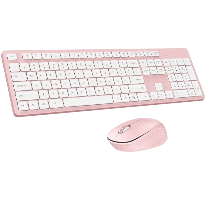 Pink Wireless Keyboard & Mouse Set