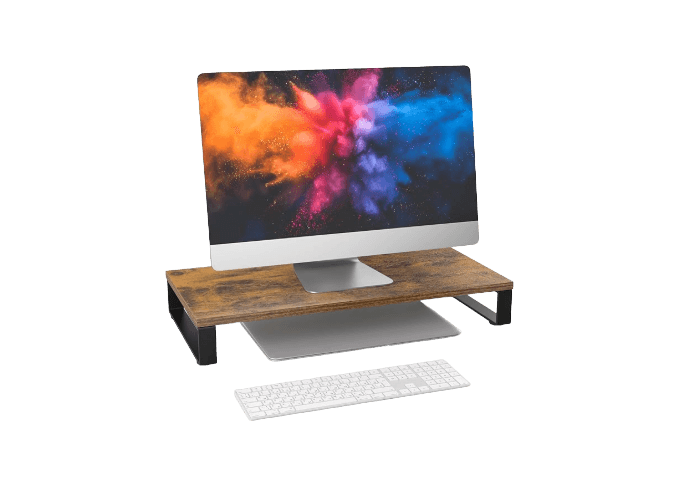 Wood & Steel Monitor Stand (Walnut Finish)